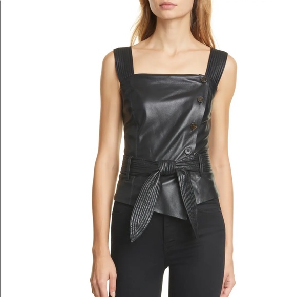 NEW NWT NANUSHKA Tank Top Vegan Faux Leather - Picture 1 of 10